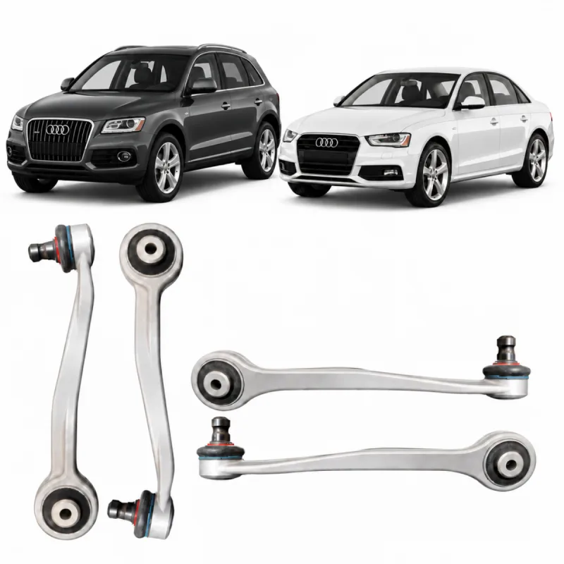 Kit 4 Braço Reto e Curvo Dianteiro Audi A4 2008 A 2016