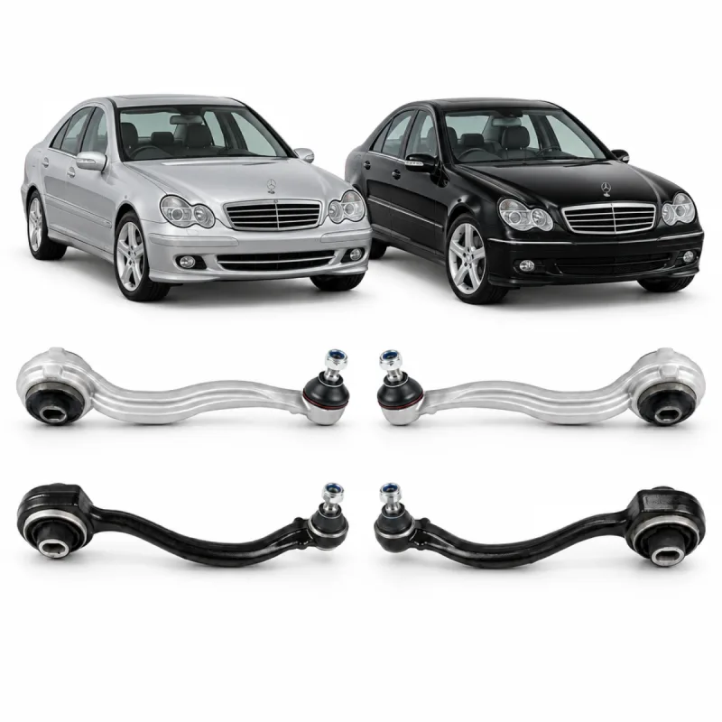 Kit 4 Braço Superior e Inferior C180 C200 W203 2000 A 2007